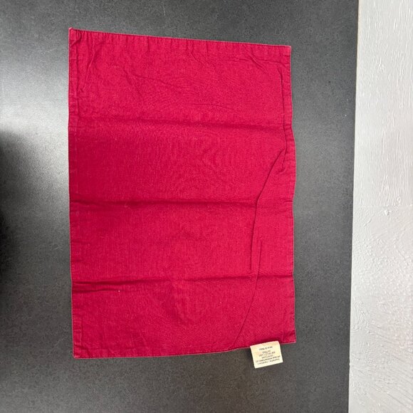 Organic Cotton Placemats – Deep Red with Gold Chevron Border & Artisan Set of 6 - Picture 5 of 9